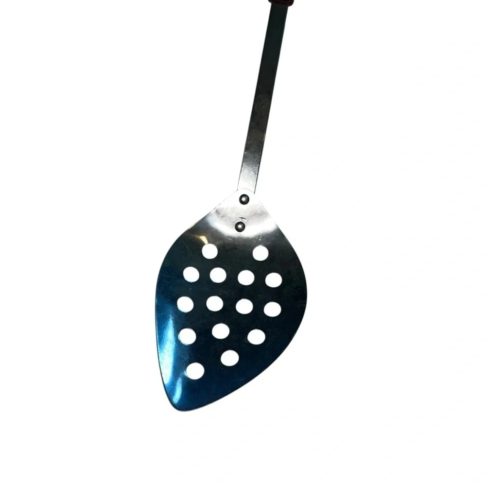 kaylan stainless steel slotted spoon kitchen utensil vintage retro